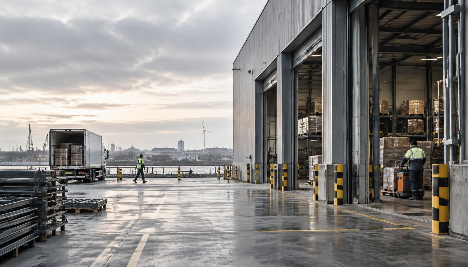 Logistieke werkomgeving waar arbeidskrachten in de dagelijkse praktijk samenwerken